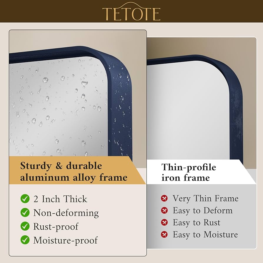 ◆ami9622◆ Amazon.com: TETOTE 22 x 30 Navy Blue Mirror for Bathroom